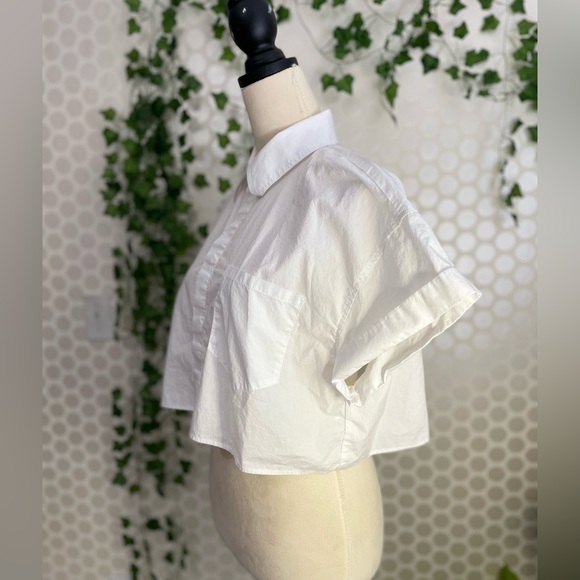 ZARA WHITE SHIRT WOMEN, Basic, pocket 100% cotton SIZE S - Picture 7 of 16